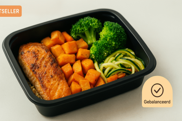 Zalm met Zoete Aardappel, Broccoli & Courgette – Gebalanceerd